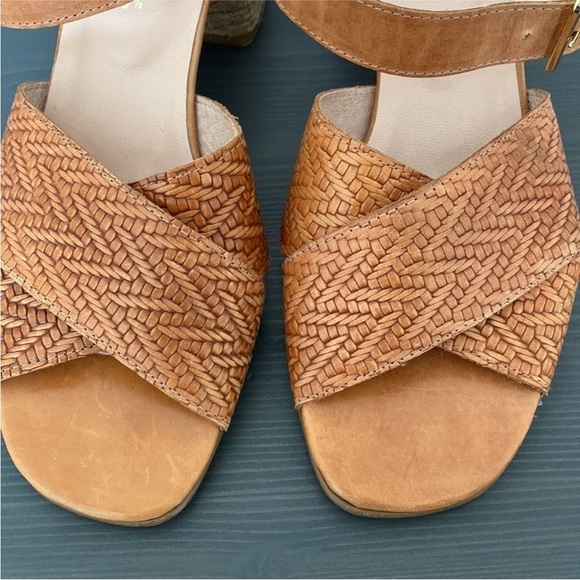 Marroqui Sanchez Chevron Weave Criss Cross Sandals Block Jute Heel Size 9.5 - Picture 4 of 15